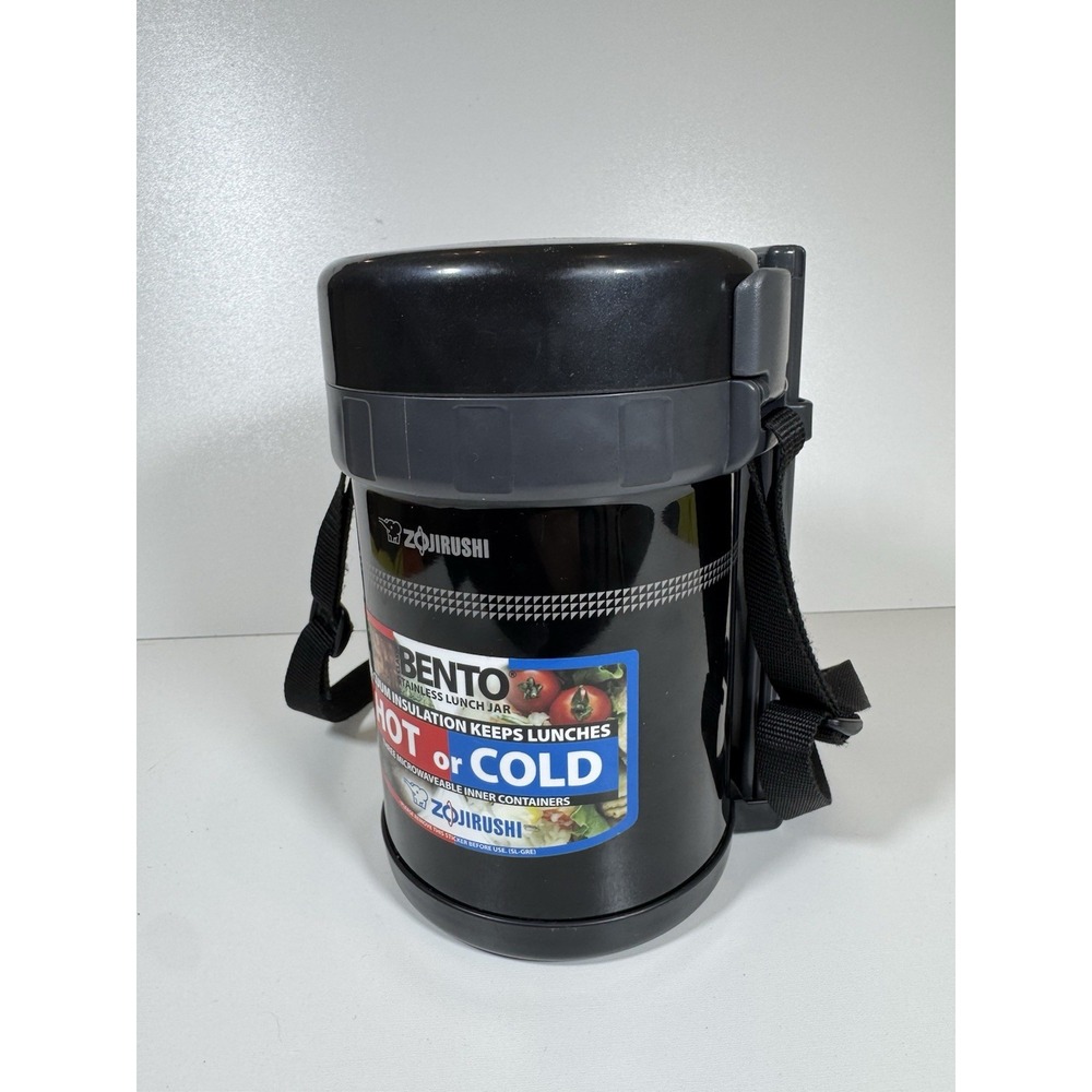 ZOJIRUSHI SL-GRE18 Classic Bento Stainless Steel Vacuum Lunch Jar Black Japan